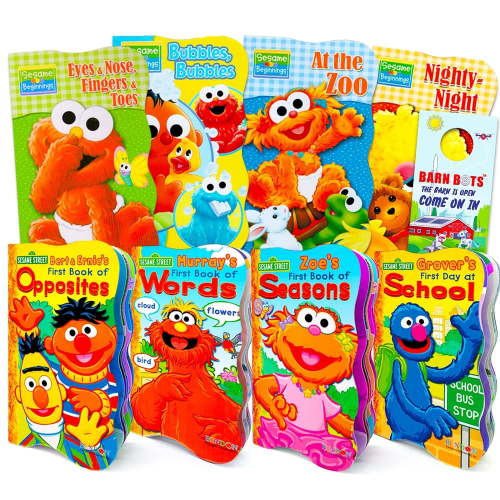 Crenstone, Sesame Street Board Books, 8 Pack, for Toddlers Kids