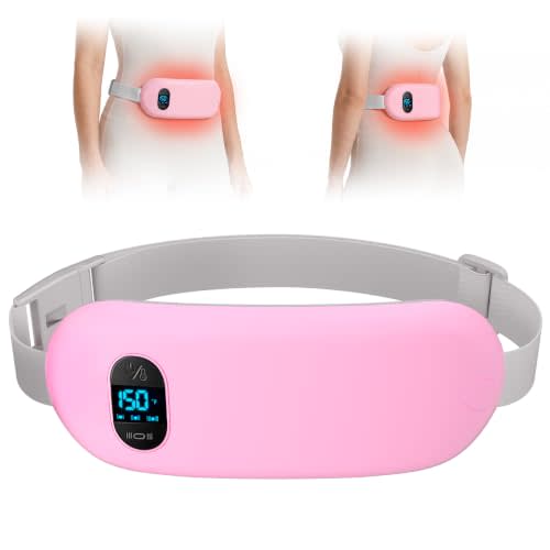 Portable Heating Pad for Cramps Upgraded Cordless Electric Period Heat Pad for Back Menstrual Belt 6 Heat 6 Massage Mode Gifts for Women Girl Her Girlfriend Pink