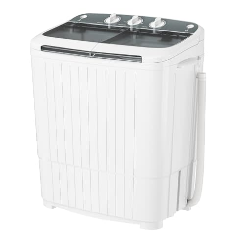 Pataku Portable Washing Machine, 17.6 Lbs Compact Mini Washer and Dryer Combo,Twin Tub Laundry Washer with Spin Cycle, Soaking Function Ideal for Apartment, Dorms, RVs Camping, Grey