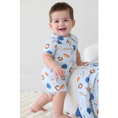 Ballpark Bros Button Romper