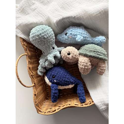 Sea animal toys | Turtle Plushie | Dolphin Plushie | Whale Plushie | Octopus Plushie | Toddler Gift | Handmade Toys | Birthday Gifts
