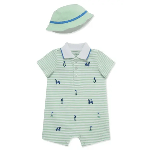 Golf Embroidery Romper & Hat Set
