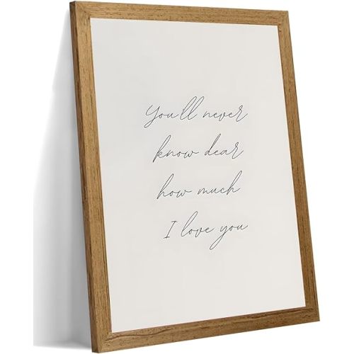 Vintage Nursery Wall Art Baby Girl Boy Nursery Wall Decor Baby Love Quote Print Neutral Beige Farmhouse Poster for Toddler Room Bedroom Playroom 8x10 Inch Framed