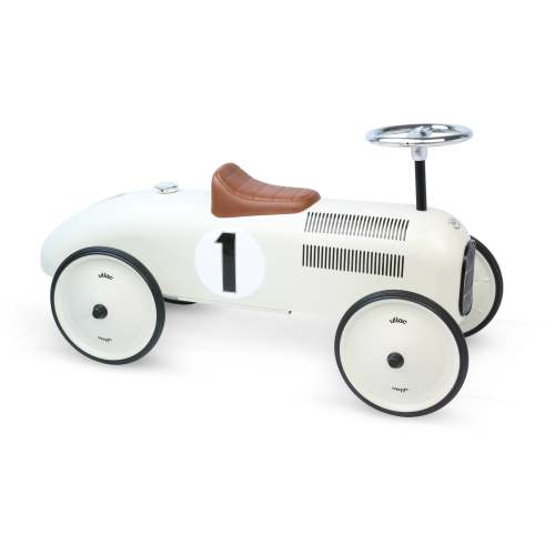 Vilac Classic British Racing White Metal Ride-On Car
