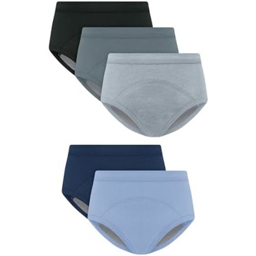 Hanes Boys' Potty Training Underwear Brief, Heavy Absorbency Toddler Boys' Cotton Training Underwear, 5 Pack