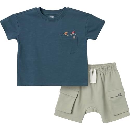 Modern Moments by Gerber Baby Boys' 2-piece Top & Cargo Short Set