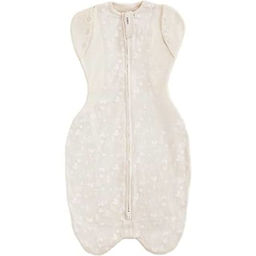 Transition Swaddle Sleep Sack, 3-6 Months, 12-18 lb, 2-Way Zipper, Moisture-Wicking Fabric, Improves Sleep, Snug Fit (Jungle and Deer)