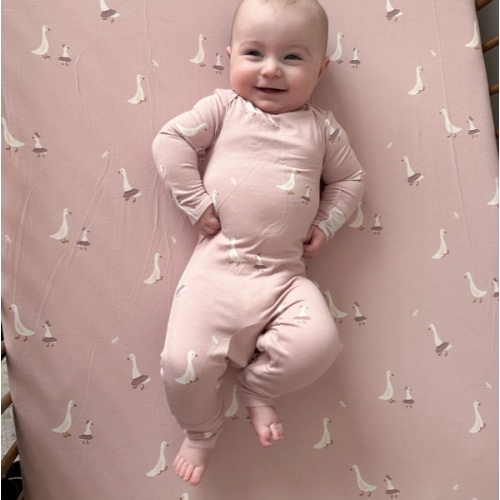 Tutu Goose Blush Pink Convertible Footie Pajama | günamüna