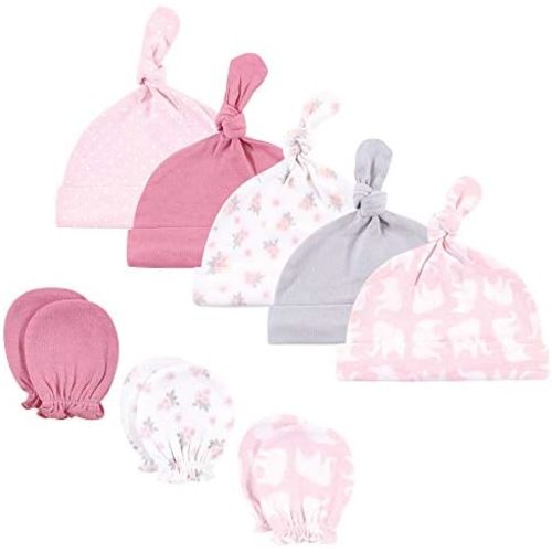 Hudson Baby Unisex Baby Cotton Cap and Scratch Mitten Set