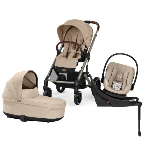 Cybex Balios S Lux + Cot + Aton G2 Swivel Travel System Bundle - Almond Beige