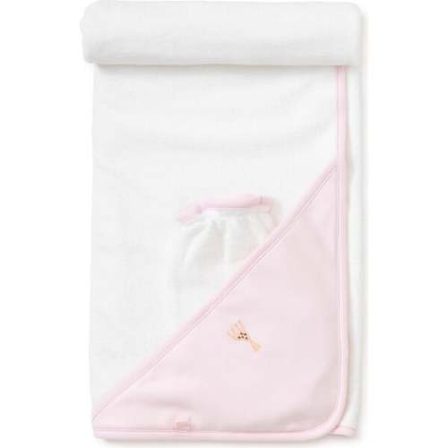 Sophie La Girafe Towel & Mitt Set, Pink - Kissy Kissy | Maisonette