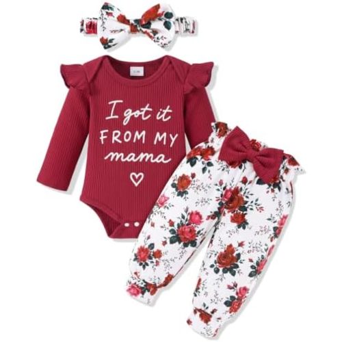 Baby Girl Clothes Newborn Infant Long Sleeve Outfits Fall Romper 3 Piece
