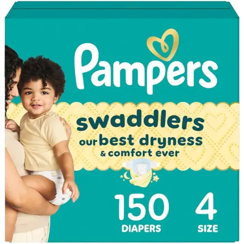 Pampers Swaddlers - Pañales desechables muy suaves para bebé talla 4, 150 unidades