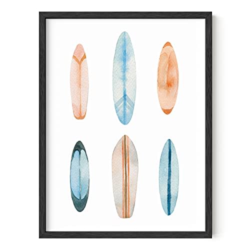 HAUS AND HUES Surf Wall Art - Surfer Poster Vintage Beach Art Wall Decor | Surfing Pictures Wall Art Beach Pictures Wall Art Unframed 12" x 16"