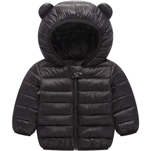 Winter Down Coats for Kids Baby Boys Girls Light Puffer Padded Jacket Bear Hoods Infant Outerwear