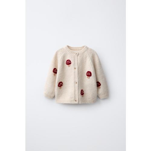 EMBROIDERED MUSHROOM CARDINGAN - Light beige | ZARA United States