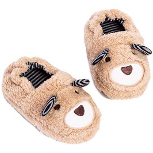 Toddler Boys Slippers Cartoon Cute Animals Plush Warm Home Shoes