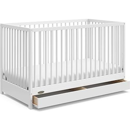 Graco Teddi 5-in-1 Convertible Crib with Drawer, White