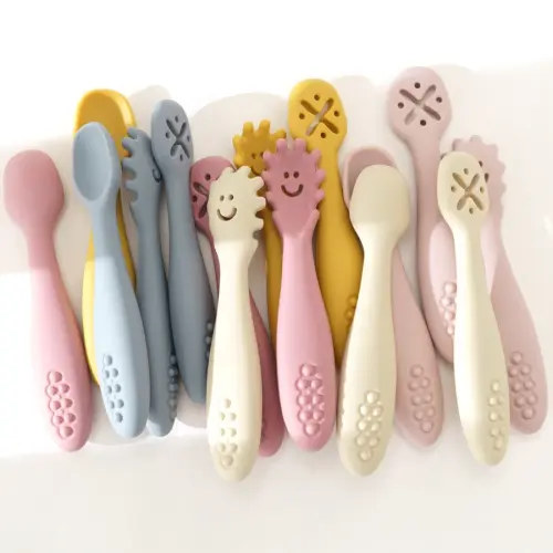 3PCS Cute Baby Learning Spoons Utensils Set Newborn Feeding Spoon Set Toddler Scoop Weaning Cutlery Children‘s Tablewar - AliExpress