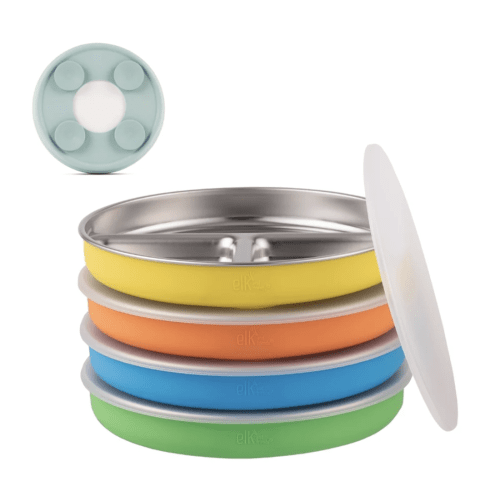 7.8" Stainless Steel Divided Plates with Suction Sleeve