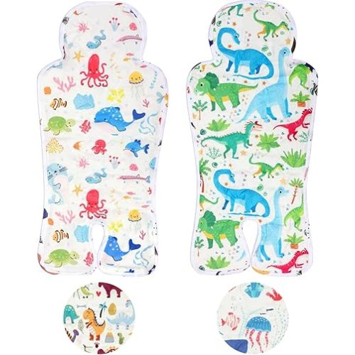 Suzile 2 Pcs Baby Gel Car Seat Cooler Pad Double Side Universal Breathable Stroller Cooler Mat Car Seat Cooling Pad Stroller Cooling Pad Car Seat Liner for Stroller Baby Dining Chair Child Safety Seat