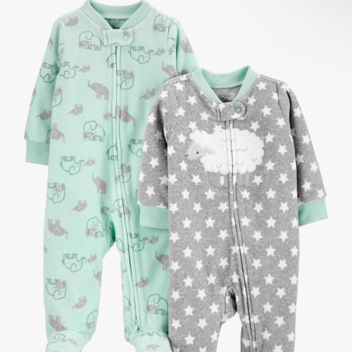 Simple Joys by Carter's unisex-baby 2-pack Neutral Fleece Footed Sleep and Play