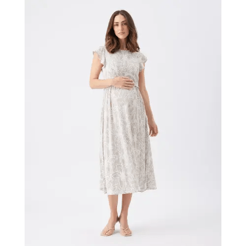 Alona Nursing Dress Sand/White - XS