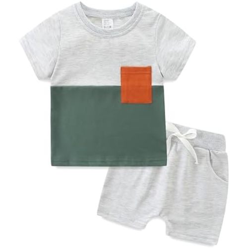 Toddler Boy Clothes Long Short Sleeve Sweatshirt and Pants Playwear Outfits