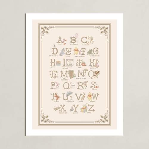 Disney's Pooh Alphabet Disney Open Edition Children's Art Print by Teju Reval