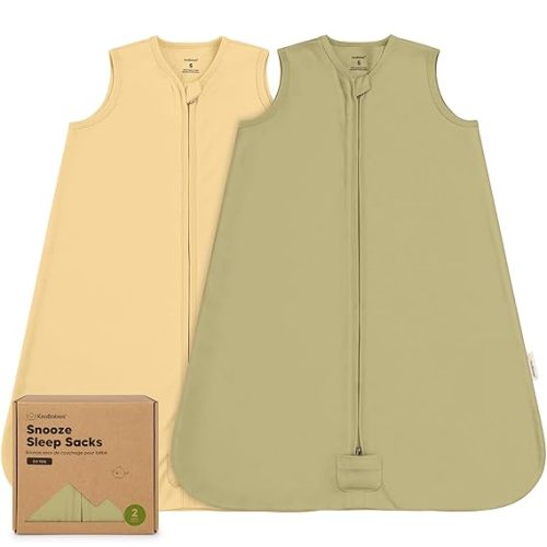 2-Pack Baby Sleep Sacks, Zipper Wearable Blanket - 0.5TOG Organic Cotton, Lightweight,Soft Cozy Infant Sleeping Sack 3-6 months,Easy to Wear Small Newborn Transition Swaddles Sleepsacks(Woodland, S)