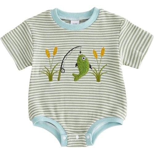 Newborn Baby Boy Girl Romper Funny Letter Embroidery Short Sleeve Round Neck Bodysuit Cute Infant Summer Clothes