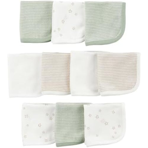 Simple Joys by Carter's Neutral 10-pack Washcloth Set, Neutral Blue Green Brown, OSZ