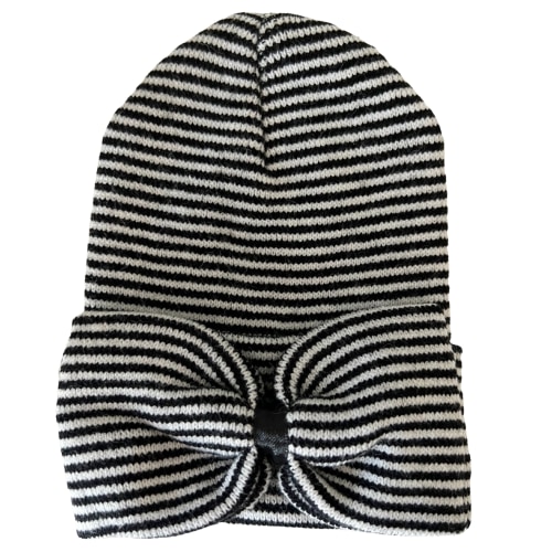 Baby's First Hat®, Black/White Stripe Bow – SpearmintLOVE