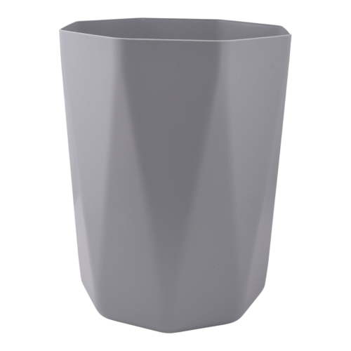Mainstays Bathroom Trash Can, 5 Gallon Geometric Plastic Garbage Bucket Bin with No Lid, Grey
