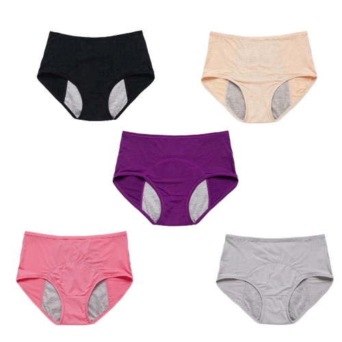 Leakproof Incontinence Underwear for Women Over 60, 5 Pack Reusable Cotton Mid Rise Bladder Control Protective Briefs, X-Large