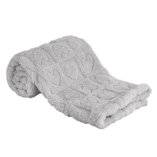 Yurhap Fleece Baby Blanket Heart Checkered, Ultra Soft Cozy Baby Blankets for Boys Girls, Fluffy Infant Toddler Newborn Receiving Gifts for Crib Stroller 30"x40" (Silver Grey)