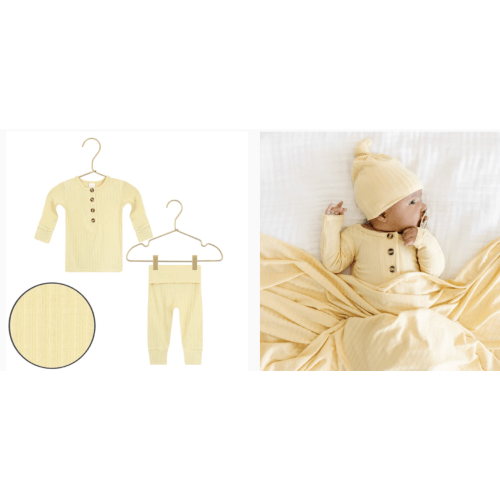 Birdie Ribbed Top + Bottoms (Color: Birdie)