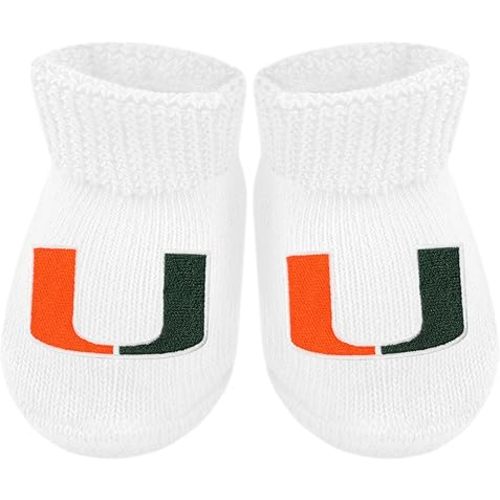 Creative Knitwear College Baby Bootie Sock - Team Logo, Multiple Colors, for Boys & Girls (Newborn - 6 Months)