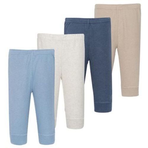 Hudson Baby Basics Infant Boy Comfy Cotton Pants 4-Pack, Ocean Sands, 4T