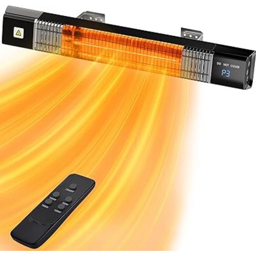 Outdoor Heaters for Patio,Infrared Patio Heater,Wall Heater with Remote,3 Heat Levels,Overheat Protection,Waterproof,24H Timer,1500W Electric Heaters for Garage,Gazebo,Backyard Use