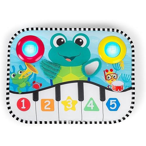 Baby Einstein Ocean Explorers Neptune's Kick & Explore Musical Kick Pad & Crib Toy, Tummy Time Mat, Learning Toy, for Ages 0 Months and up