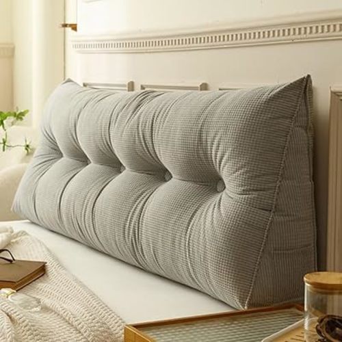 Bolster Triangular Headboard Pillow Light Grey 71 * 7.87 * 19.68in for Dorm Headboard Bed Wedge Pillows for Headboard Soft Bolster Pillow for Bed