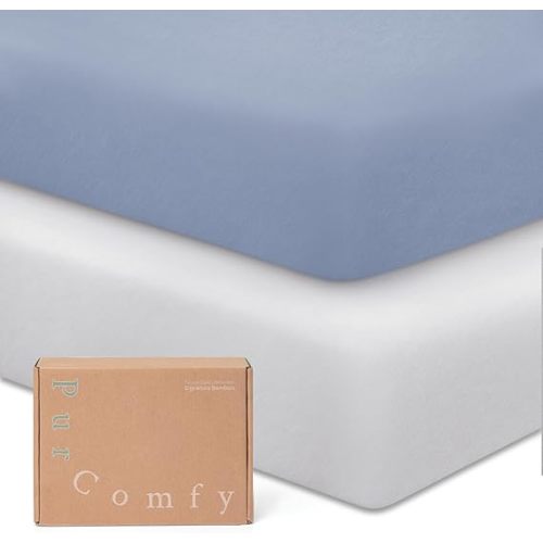 PurComfy Supersoft Crib Sheets for Boys Girls, Premium Bamboo Viscose Buttery Soft Crib Mattress Fitted Sheet, Stretchy Knit Baby Sheet, Silky Comfort Baby Bed Sheets 28x52x9 Extra Deep Pocket