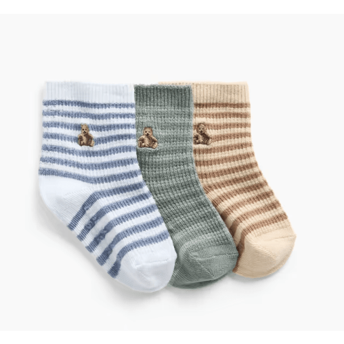 Baby Brannan Bear Stripe Socks (3-Pack)
