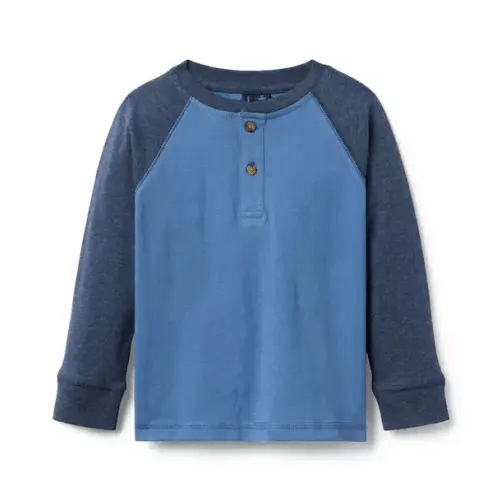 Boy Tamalpais Blue Colorblock Henley Tee by Janie and Jack