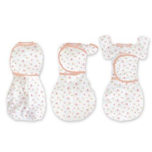 SwaddleDesigns Baby Girl Omni Swaddle Sack w/ Wrap, Arms Up Elbow Length Sleeve - Peachy Pink Floral 3m: 100% Cotton, Built-In Mittens, Two-Way Zipper