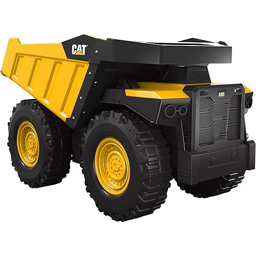 CAT Construction Toys, 20" Mighty Steel Dump Truck - Sturdy Steel & Plastic Construction - Real Working Dump Bin - Ideal for 3+ Yr Olds -Built to Last, Yellow