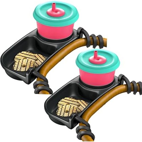 Swanoo Universal Stroller Snack Tray | Pack of 2 | Compatible with Nuna | Stroller Cup Holder | Bumper Bar | Stroller Tray Attachment with Cups Holder for Baby Toddler | Stroller Accessories