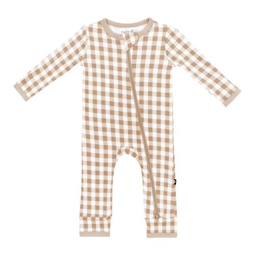 Kyte Baby - Zippered Romper - Gingham Bisque