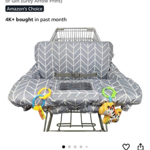 Shopping Cart Cover for Baby ICOPUCA Cotton High Chair Cover, Reversible, Machine Washable for Infant, Toddler, Boy or Girl (Grey Arrow Print)